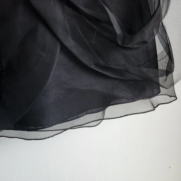 *NWT* Emporio Armani Black Silk Organza Mini Skirt - US 6  🇮🇹 - Picture 4 of 10